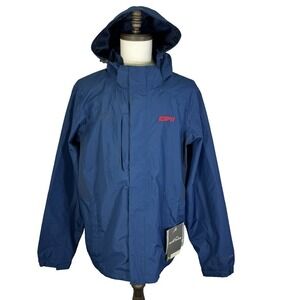 NEW Eddie Bauer Men's 2XL Rain Jacket Weatheredge Removable Hood‎ ESPN Logo RARE